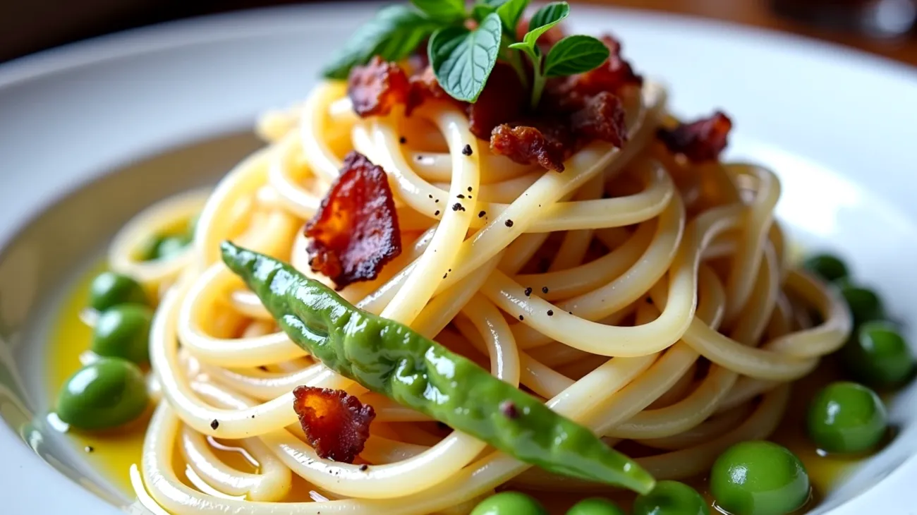 spaghetti ricotta fave"